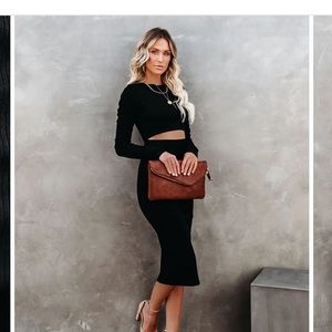 Sexy but comfortable midi cutout dress!